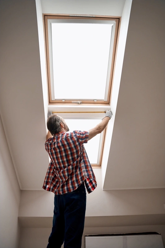 Aménagement de combles avec installation de fenêtre de toit pour optimiser la lumière naturelle